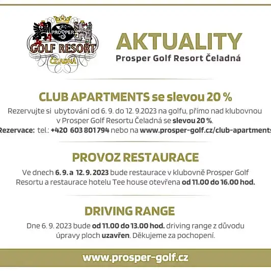 Aktuálně z Prosper Golf Resortu